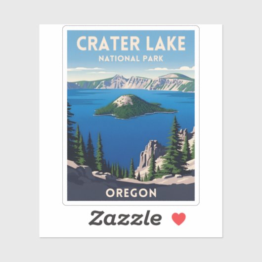 ヴィンテージトラベルクレーターレイクナショナルパークオレゴン シール (シート)