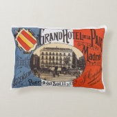 ヴィンテージトラベルグランドホテルパイス，マドリード，スペイン アクセントクッション (裏面)