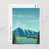ヴィンテージトラベルグレイシャーナショナルパークモンタナ ポストカード (正面/裏面)