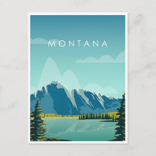ヴィンテージトラベルグレイシャーナショナルパークモンタナ ポストカード (正面)