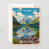 ヴィンテージトラベルグレイシャーナショナルパークモンタナ ポストカード (正面/裏面)