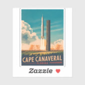 ヴィンテージトラベルケープカナベラルフロリダレトロ風光明媚 シール (シート)