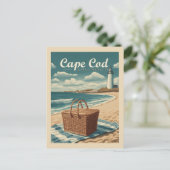 ヴィンテージトラベルケープコッドマサチューセッツビーチレトロ ポストカード (スタンド正面)