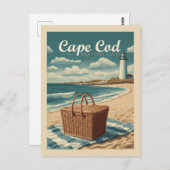 ヴィンテージトラベルケープコッドマサチューセッツビーチレトロ ポストカード (正面/裏面)
