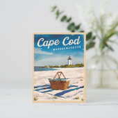 ヴィンテージトラベルケープコッドマサチューセッツビーチレトロ ポストカード (スタンド正面)