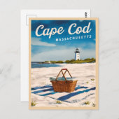 ヴィンテージトラベルケープコッドマサチューセッツビーチレトロ ポストカード (正面/裏面)