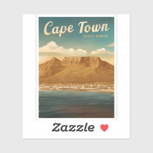 ヴィンテージトラベルケープタウン南アフリカレトロ風光明媚 シール (シート)