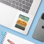 ヴィンテージトラベルケープタウン南アフリカレトロ風光明媚 シール (ノートパソコンとiPhone)