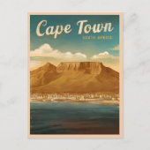 ヴィンテージトラベルケープタウン南アフリカレトロ風光明媚 ポストカード (正面)