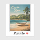 ヴィンテージトラベルコスタリカシーサイドレトロ風光明媚 シール (シート)