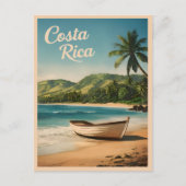 ヴィンテージトラベルコスタリカシーサイドレトロ風光明媚 ポストカード (正面)