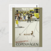 ヴィンテージトラベルコペンハーゲンデンマーク ポストカード (正面/裏面)