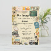 ヴィンテージトラベルコラージボンヴォージュパーティの招待状 招待状 (スタンド正面)