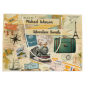 ヴィンテージトラベルコラージュ2大抱き枕 ラージペーパーバッグ (裏面)