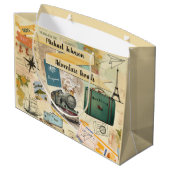 ヴィンテージトラベルコラージュ2大抱き枕 ラージペーパーバッグ (裏面アングル)