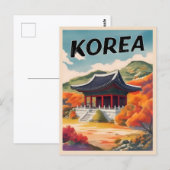 ヴィンテージトラベルコリアオータムランドスケープレトロ風光明媚 ポストカード (正面/裏面)