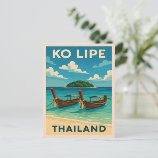 ヴィンテージトラベルコリペアイランドタイランドシーサイド ポストカード (スタンド正面)
