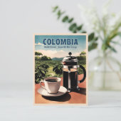 ヴィンテージトラベルコロンビアのコーヒーファームレトログラフィック ポストカード (スタンド正面)