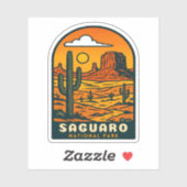 ヴィンテージトラベルサグアーロナショナルパークアリゾナレトロ シール (シート)