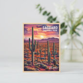 ヴィンテージトラベルサグアーロナショナルパークアリゾナレトロ ポストカード (スタンド正面)