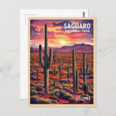 ヴィンテージトラベルサグアーロナショナルパークアリゾナレトロ ポストカード (正面/裏面)