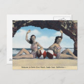 ヴィンテージトラベルサンタクルスカリフォルニアビーチ  ポストカード (正面/裏面)