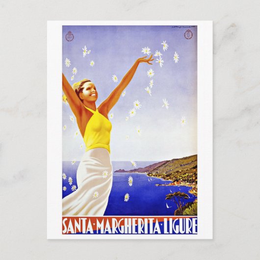 ヴィンテージトラベルサンタマルゲリタリグーレイタリア ポストカード (正面)