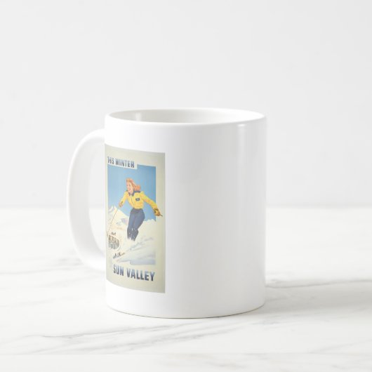 ヴィンテージトラベルサンバレーアイダホ コーヒーマグカップ (正面左)