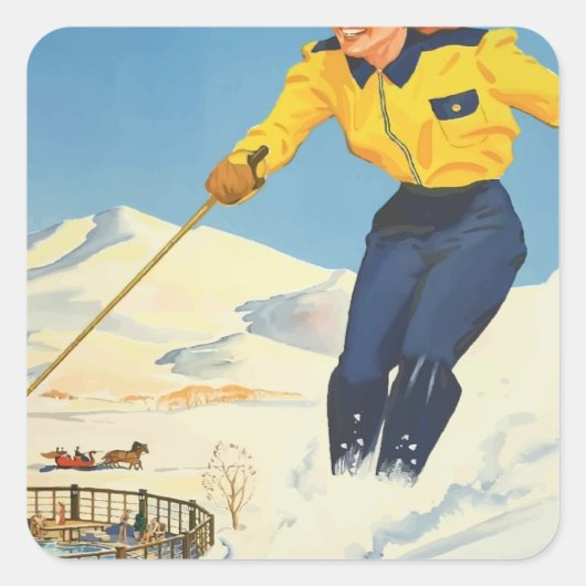 ヴィンテージトラベルサンバレーアイダホ スクエアシール (正面)