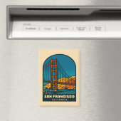 ヴィンテージトラベルサンフランシスコゴールデンゲートブリッジ マグネット (インサイチュ (食洗機))