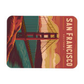 ヴィンテージトラベルサンフランシスコゴールデンゲートブリッジ マグネット (横)