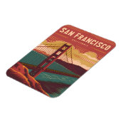 ヴィンテージトラベルサンフランシスコゴールデンゲートブリッジ マグネット (左側)