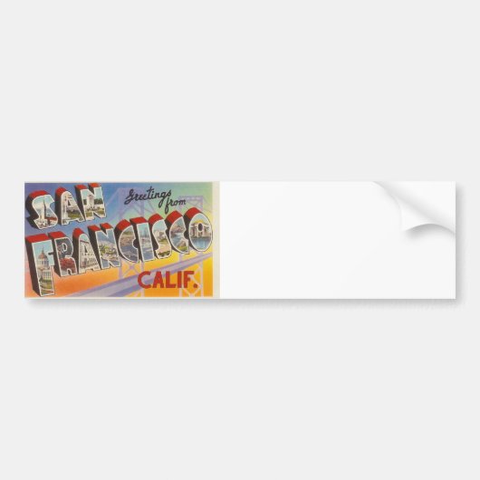 ヴィンテージトラベルサンフランシスコ バンパーステッカー (正面)