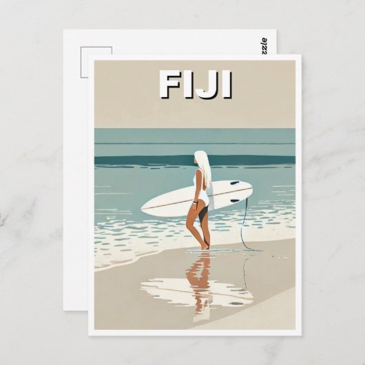 ヴィンテージトラベルサーフィンインフィジサーファーガール ポストカード (正面/裏面)