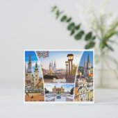 ヴィンテージトラベルザグレブクロアチティスケープ ポストカード (スタンド正面)