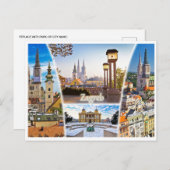 ヴィンテージトラベルザグレブクロアチティスケープ ポストカード (正面/裏面)