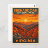 ヴィンテージトラベルシェナンドア国立公園バージニア ポストカード (正面/裏面)