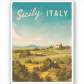 ヴィンテージトラベルシチリーイタリアレトロ風光明媚 シール (正面)