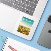 ヴィンテージトラベルシチリーイタリアレトロ風光明媚 シール (ノートパソコンとiPhone)