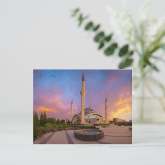 ヴィンテージトラベルシティアンカラターキーバケーションレトロ ポストカード (スタンド正面)