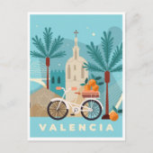 ヴィンテージトラベルシティバレンシアスペインレトロアート ポストカード (正面)