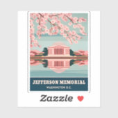 ヴィンテージトラベルジェファーソン記念ワシントンDC シール (シート)