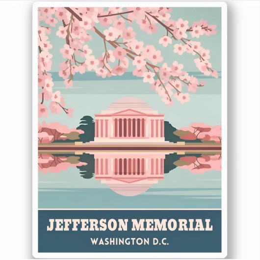 ヴィンテージトラベルジェファーソン記念ワシントンDC シール (正面)