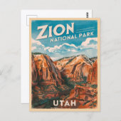 ヴィンテージトラベルジオンナショナルパークユタレトロ ポストカード (正面/裏面)