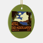 ヴィンテージトラベルジャカルタインドネシアホテルネダーランデン セラミックオーナメント (右)