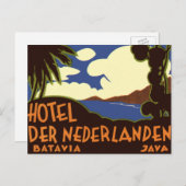 ヴィンテージトラベルジャカルタインドネシアホテルネダーランデン ポストカード (正面/裏面)