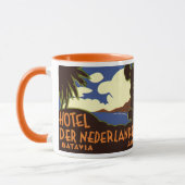 ヴィンテージトラベルジャカルタインドネシアホテルネダーランデン マグカップ (左)