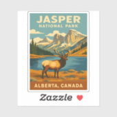 ヴィンテージトラベルジャスパー国立公園レトログラフィック シール (シート)