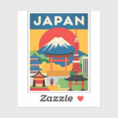 ヴィンテージトラベルジャパン山富士サンセットレトロ シール (シート)
