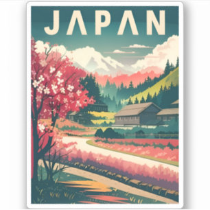 ヴィンテージトラベルジャパン桜さくらんぼブロッサム シール